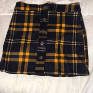 white barn plaid skirt